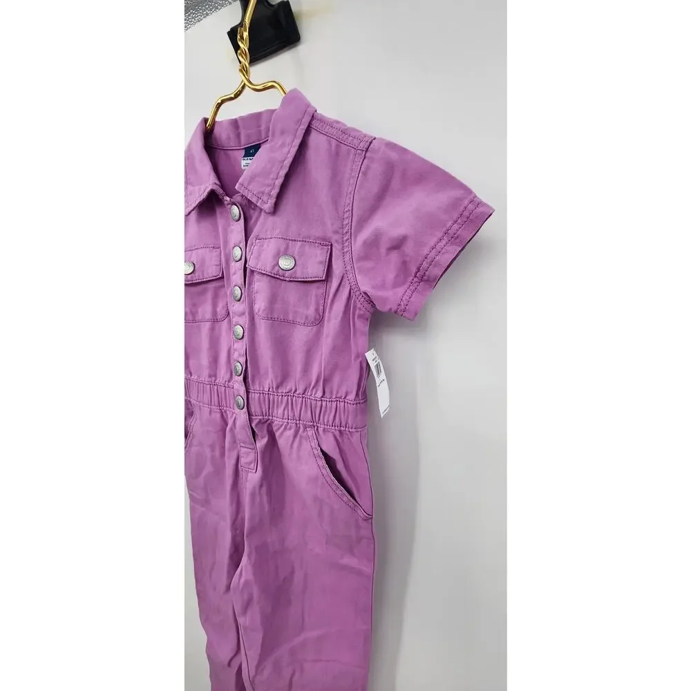 New NWT Old Navy Girls One Piece Purple‎ Denim Jumpsuit Size 4T